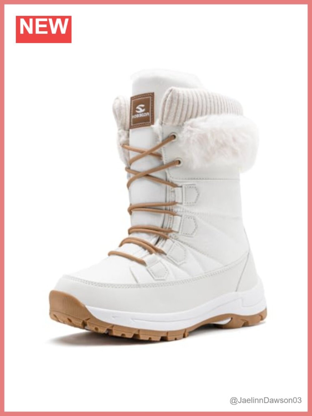 Women's Waterproof Winter Snow Boots Mid Calf Faux Fur Lining Lightweight